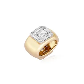 14K GOLD WITH BAGUETTE ILLUSION SET DIAMOND RONDELLE