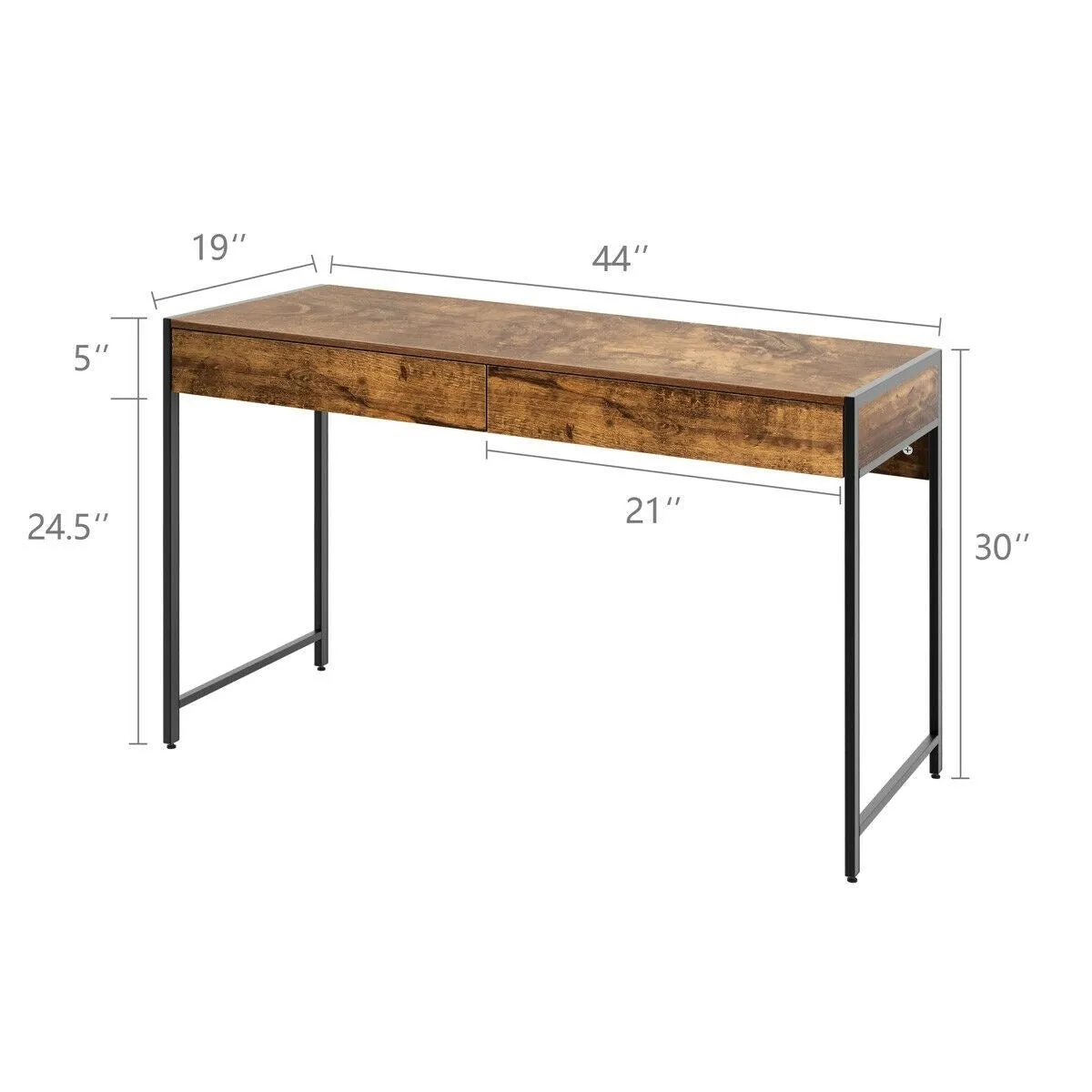 2-Drawer Computer Writing Desk - Coffee