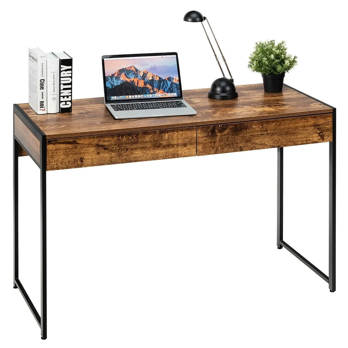 2-Drawer Computer Writing Desk - Coffee