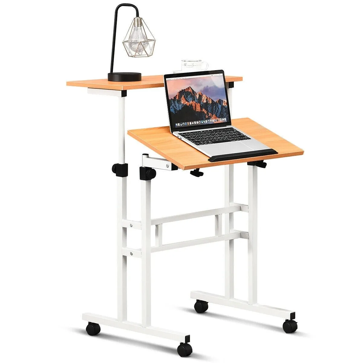 2 in 1 Height Adjustable Standing Computer Writing Desk