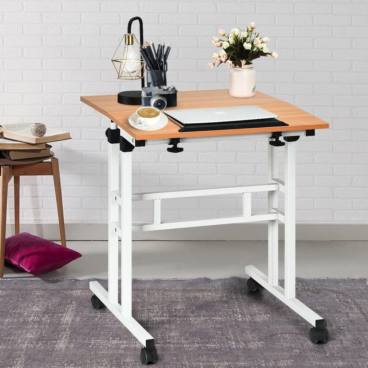 2 in 1 Height Adjustable Standing Computer Writing Desk