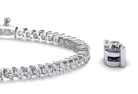 2 Prong Set Round Lab-Grown Diamond Tennis Bracelet with 4.14 ct.(finished) 2.5mm