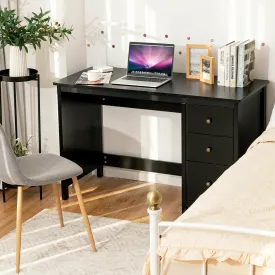 3 Drawer Computer Writing Desk - Black