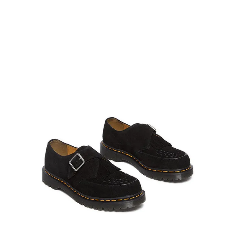 31501001 - Ramsey Suede Kiltie Buckle Creepers - Black