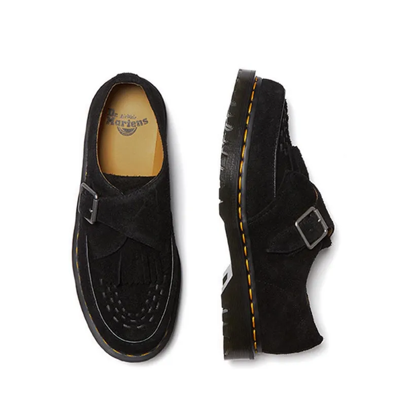 31501001 - Ramsey Suede Kiltie Buckle Creepers - Black