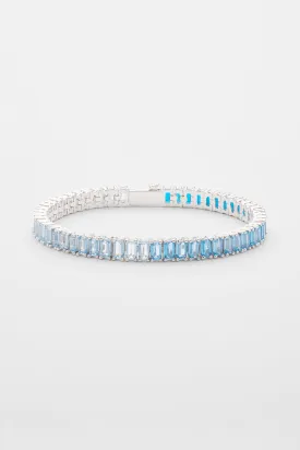 6mm Blue Ombre Tennis Baguette Bracelet