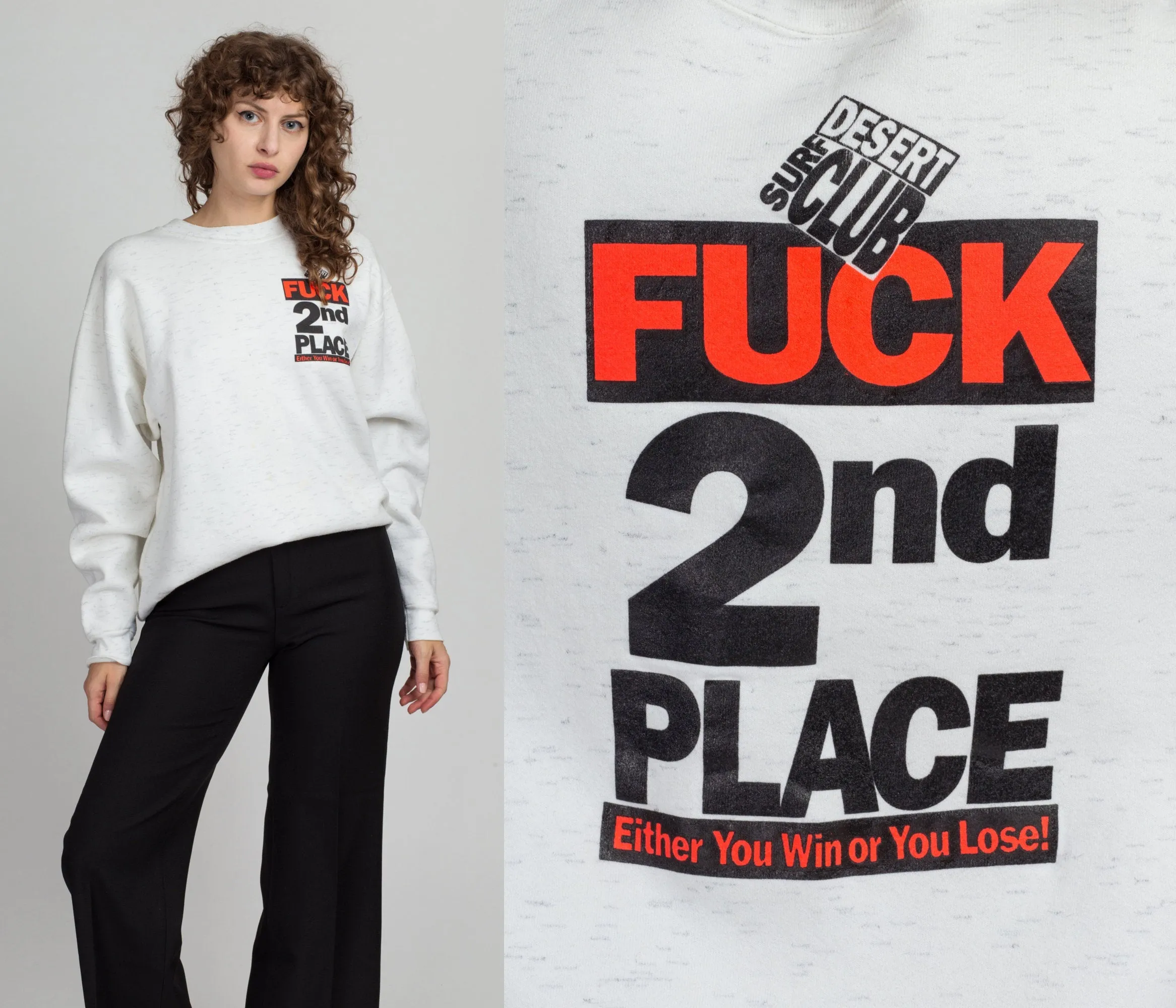 80s 90s "Fuck 2nd Place" Sweatshirt - Extra Large