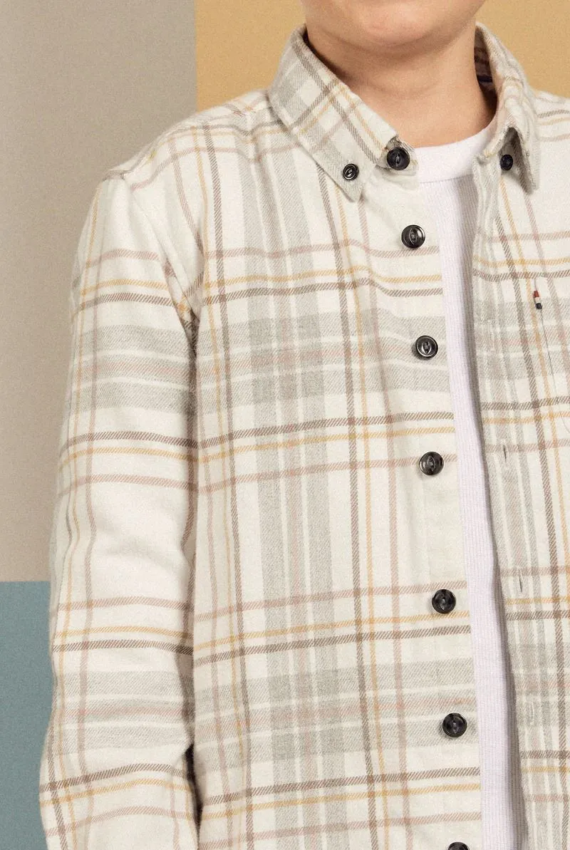 Academy Brand Rookie Edmond Check Shirt - Winter White