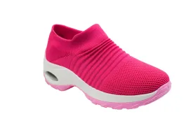 AdTec Womens Comfort Slip On Pink Sneakers Shoes