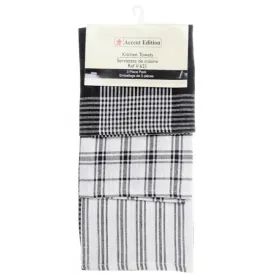 APEX - 3 PCS KITCHEN TOWEL BLACK & WHITE STRIPE