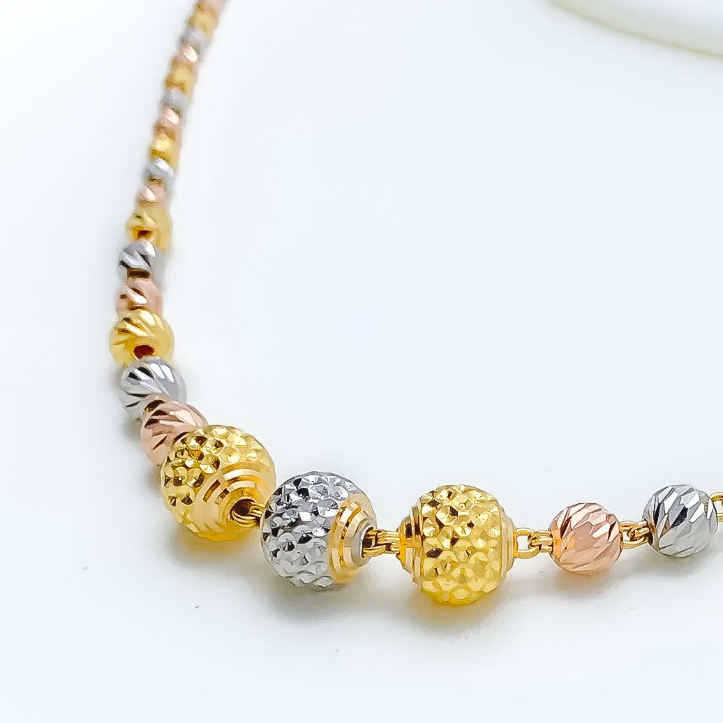 Artistic Beaded 22k Gold Necklace