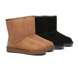 Australian Genuine Sheepskin Unisex Short Classic Suede Boots