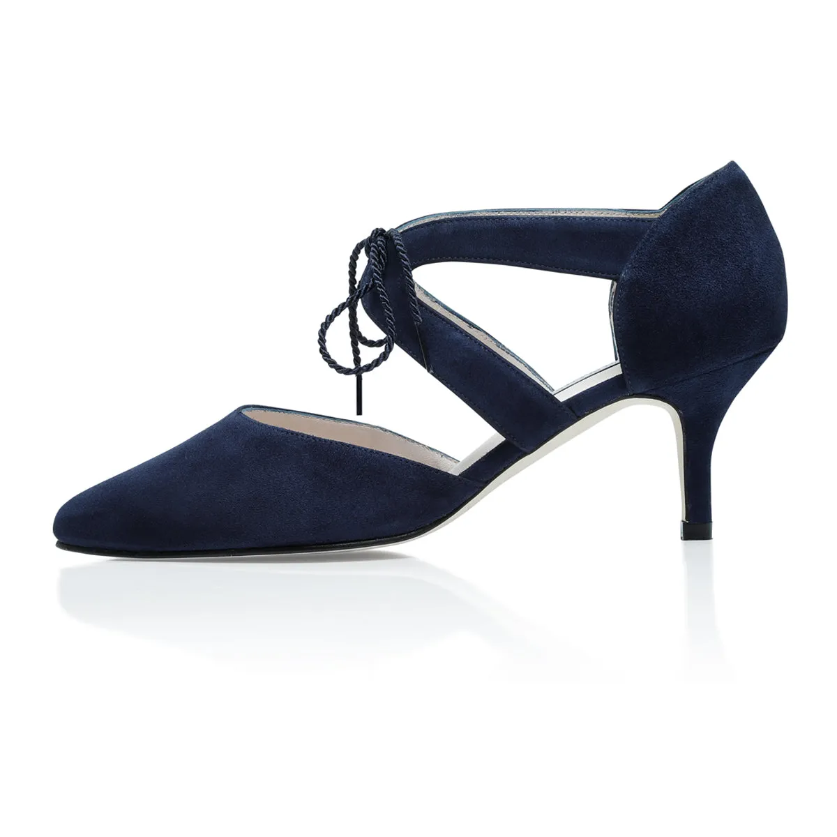 Ava Extra-Wide Fit Heels - Navy Suede