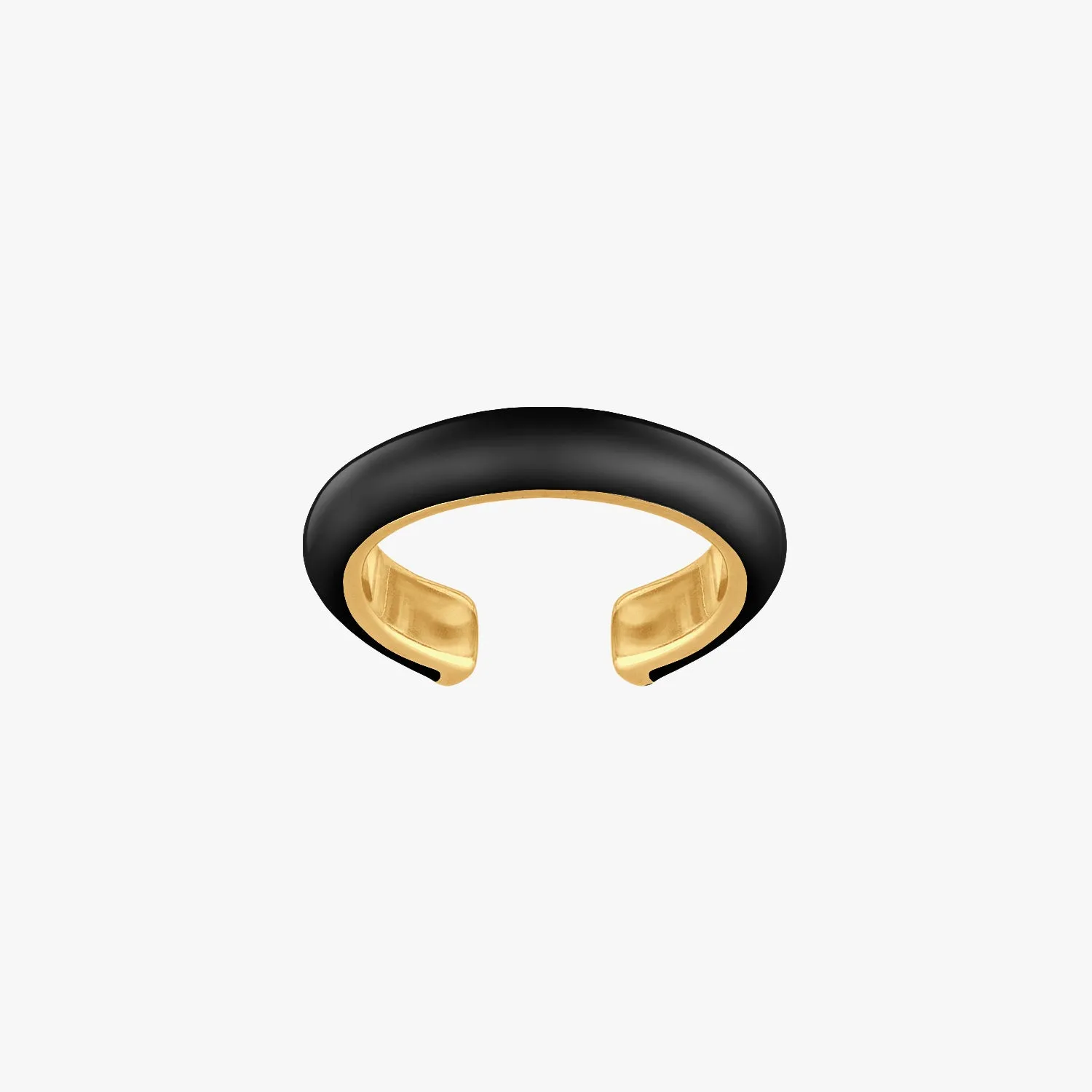 Bold Black Enamel Ear Cuff