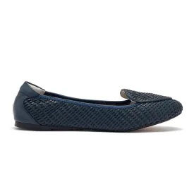 Clapham - Navy Woven Leather Loafers