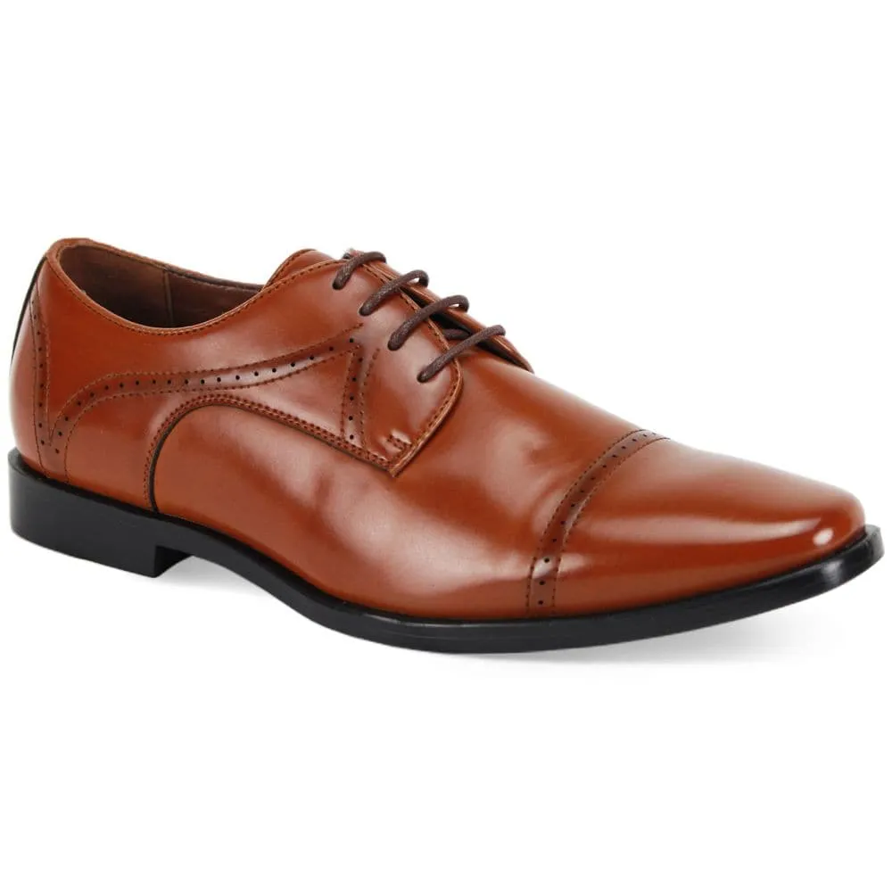 Cognac Cap Toe Dress Shoes