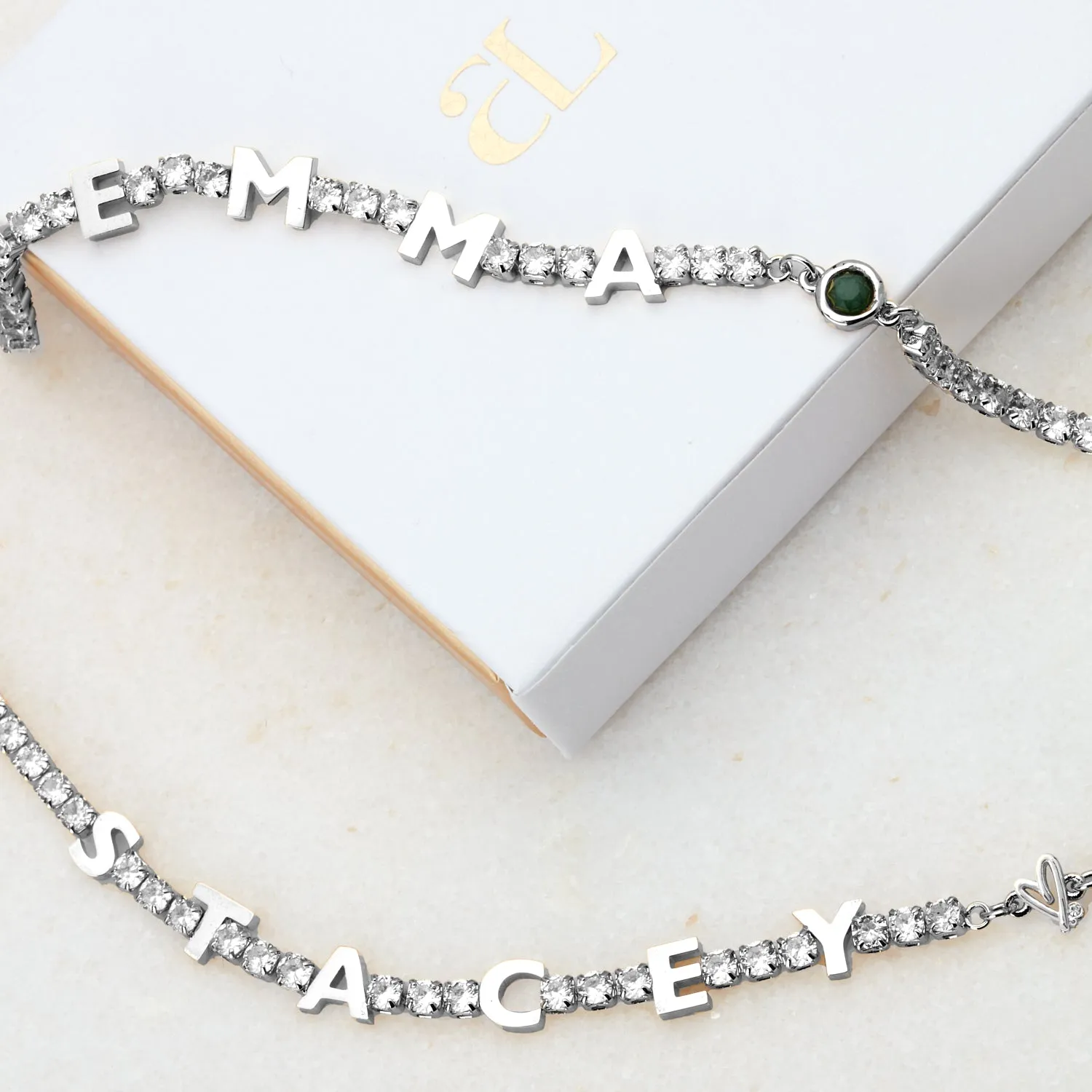 Custom Name Tennis Bracelet (Silver)