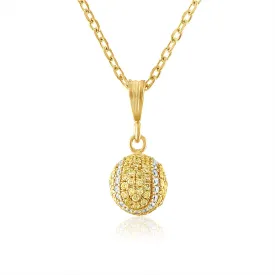 CZ Pave Tennis Ball Pendant 8mm