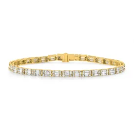 Diamond Baguette Cluster Illusion Eternity Tennis Bracelet