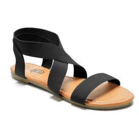 Elastic Strap Cute Flat Sandals