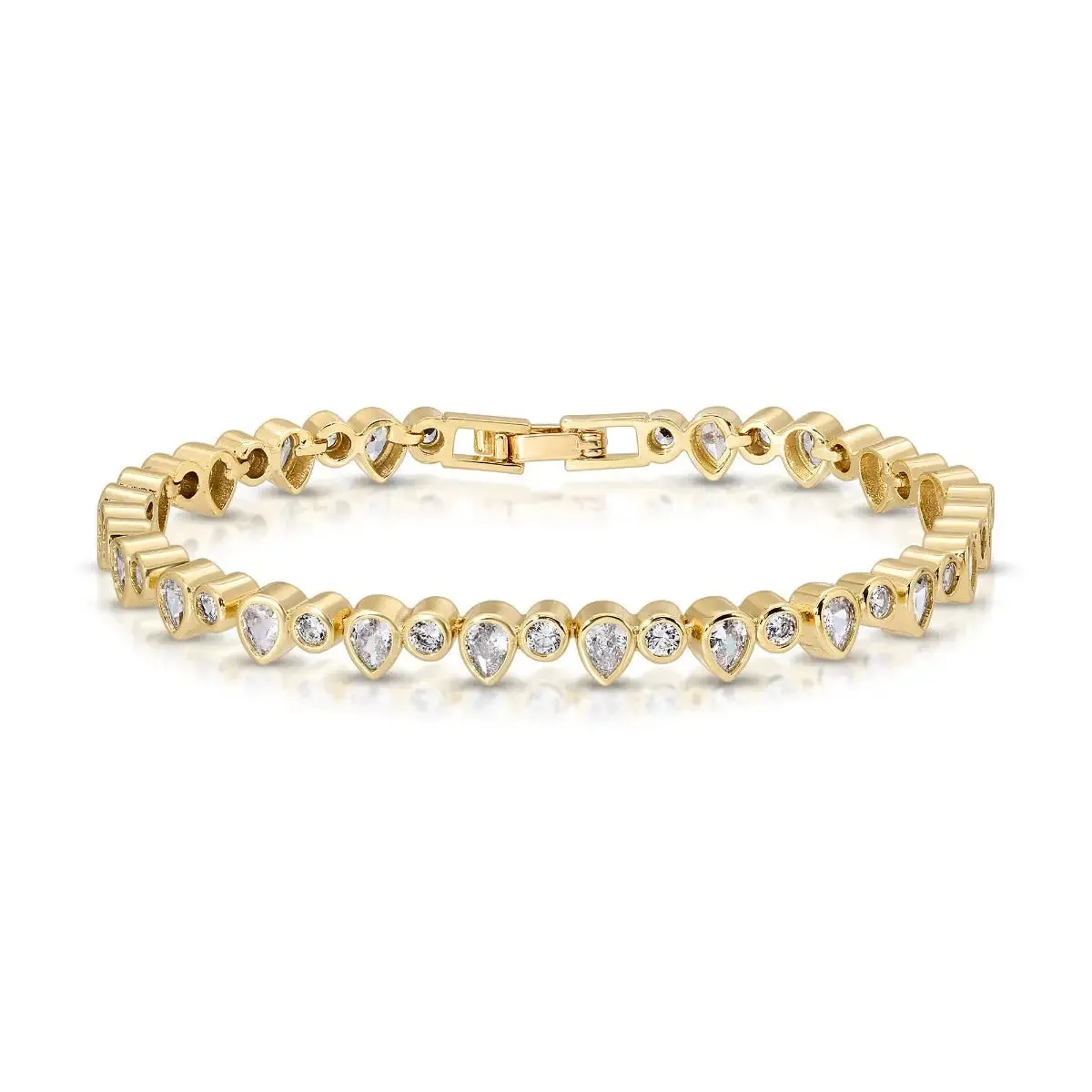 Elizabeth Stone Teardrop Tennis Bracelet in Gold