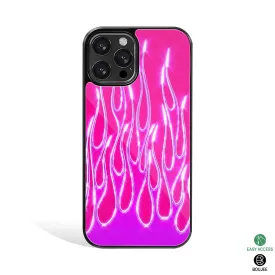 Flames Hot Pink Phone Cover | Glass Case