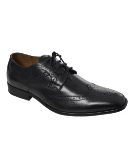 Massa Rimini Black Leather Brogue Lace up Shoes