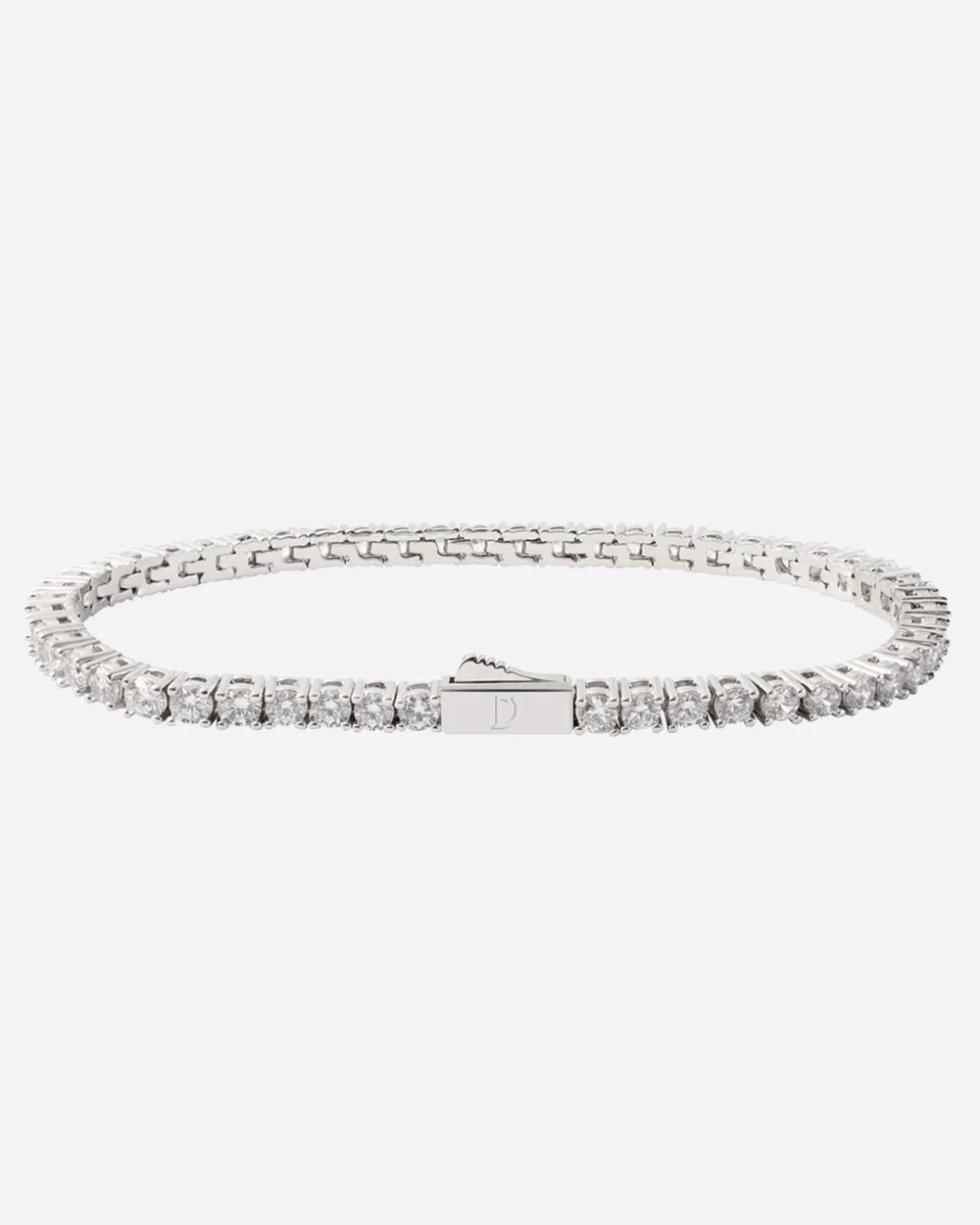 MOISSANITE TENNIS BRACELET. - 3MM WHITE GOLD