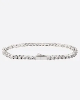 MOISSANITE TENNIS BRACELET. - 3MM WHITE GOLD