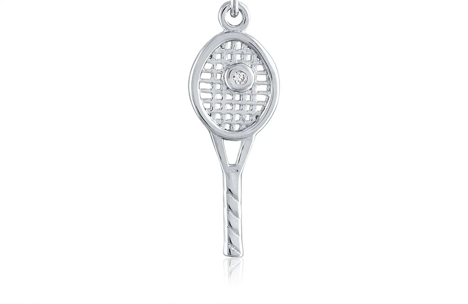 Petite Racquet with bezel CZ Leverback Earrings