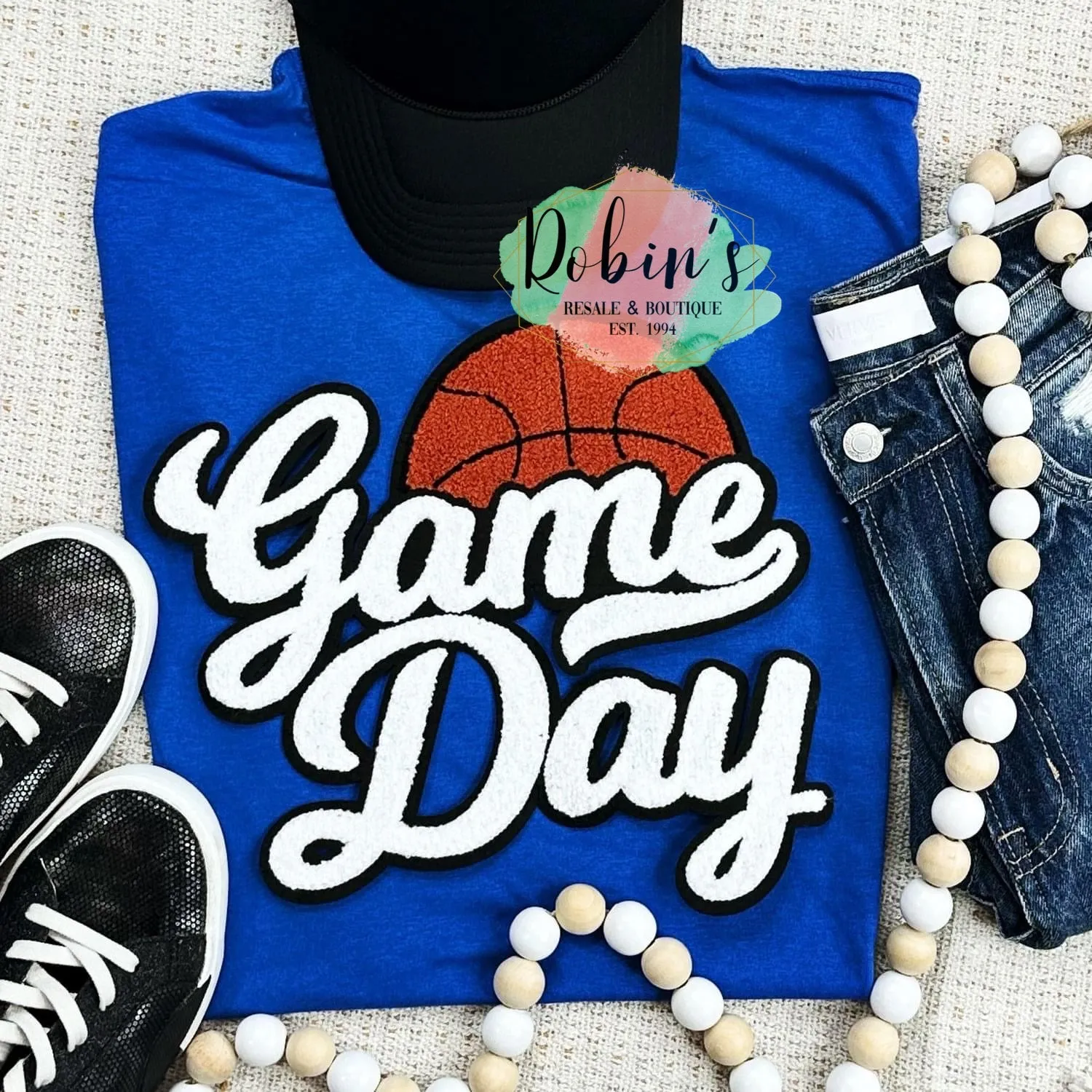 Preorder Basketball Game Day Chenille Patch Sweatshirt