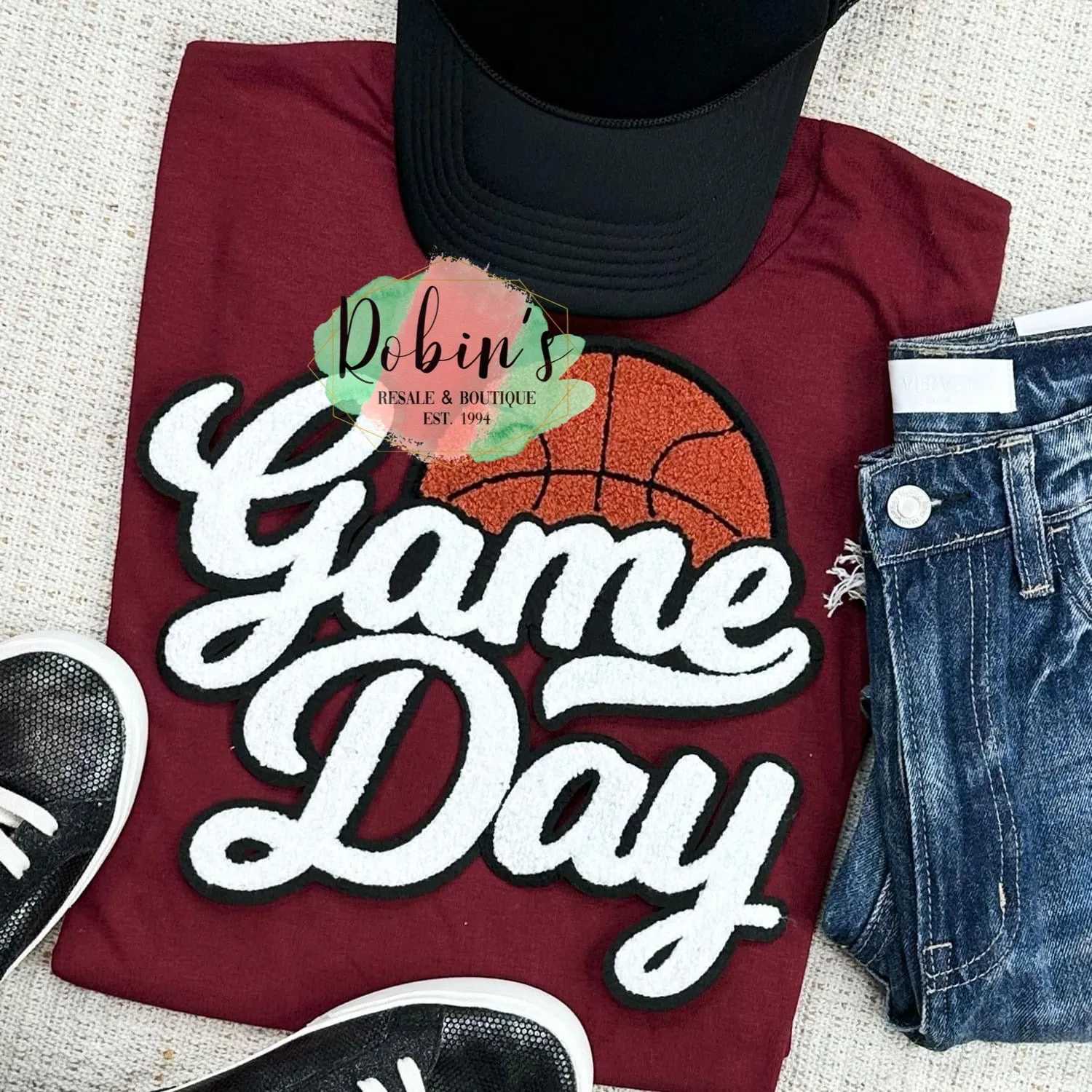 Preorder Basketball Game Day Chenille Patch Sweatshirt