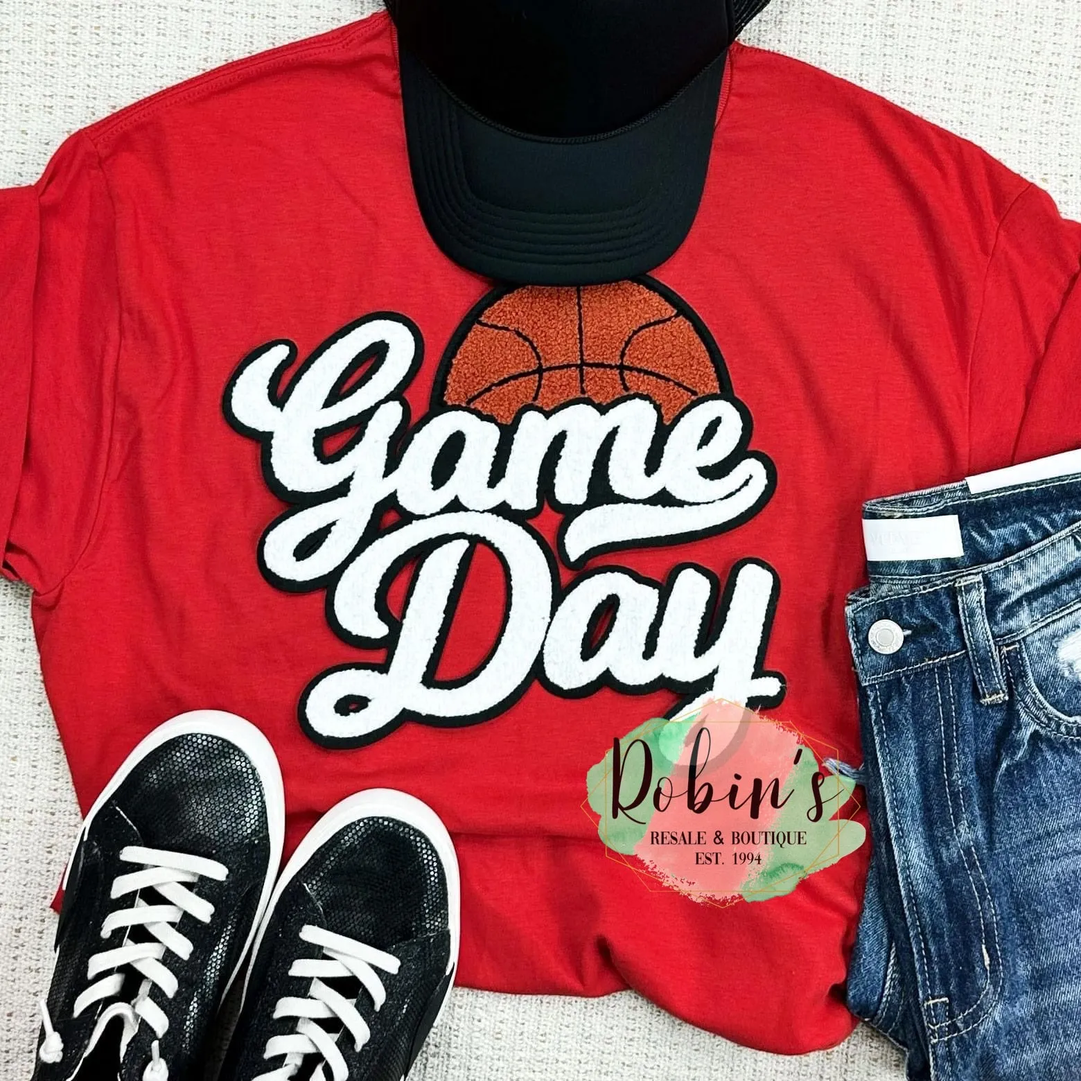 Preorder Basketball Game Day Chenille Patch Sweatshirt