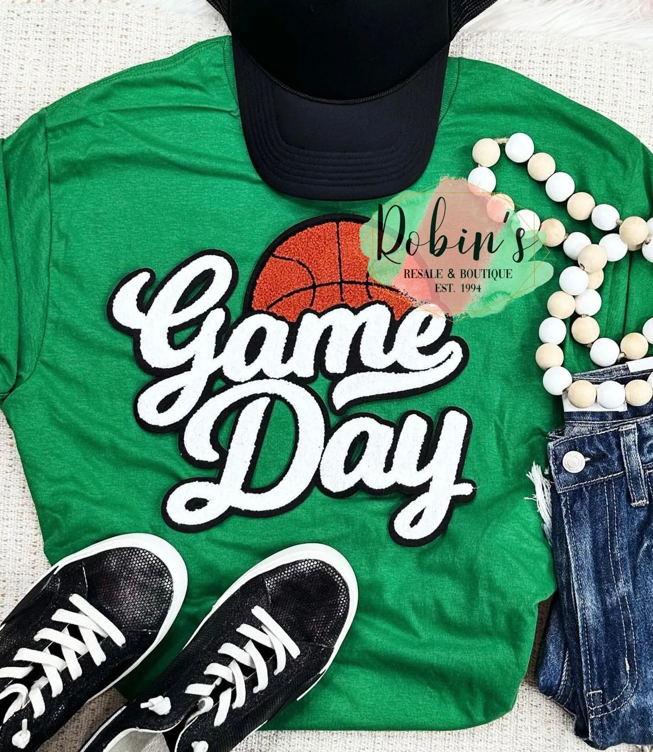 Preorder Basketball Game Day Chenille Patch Sweatshirt