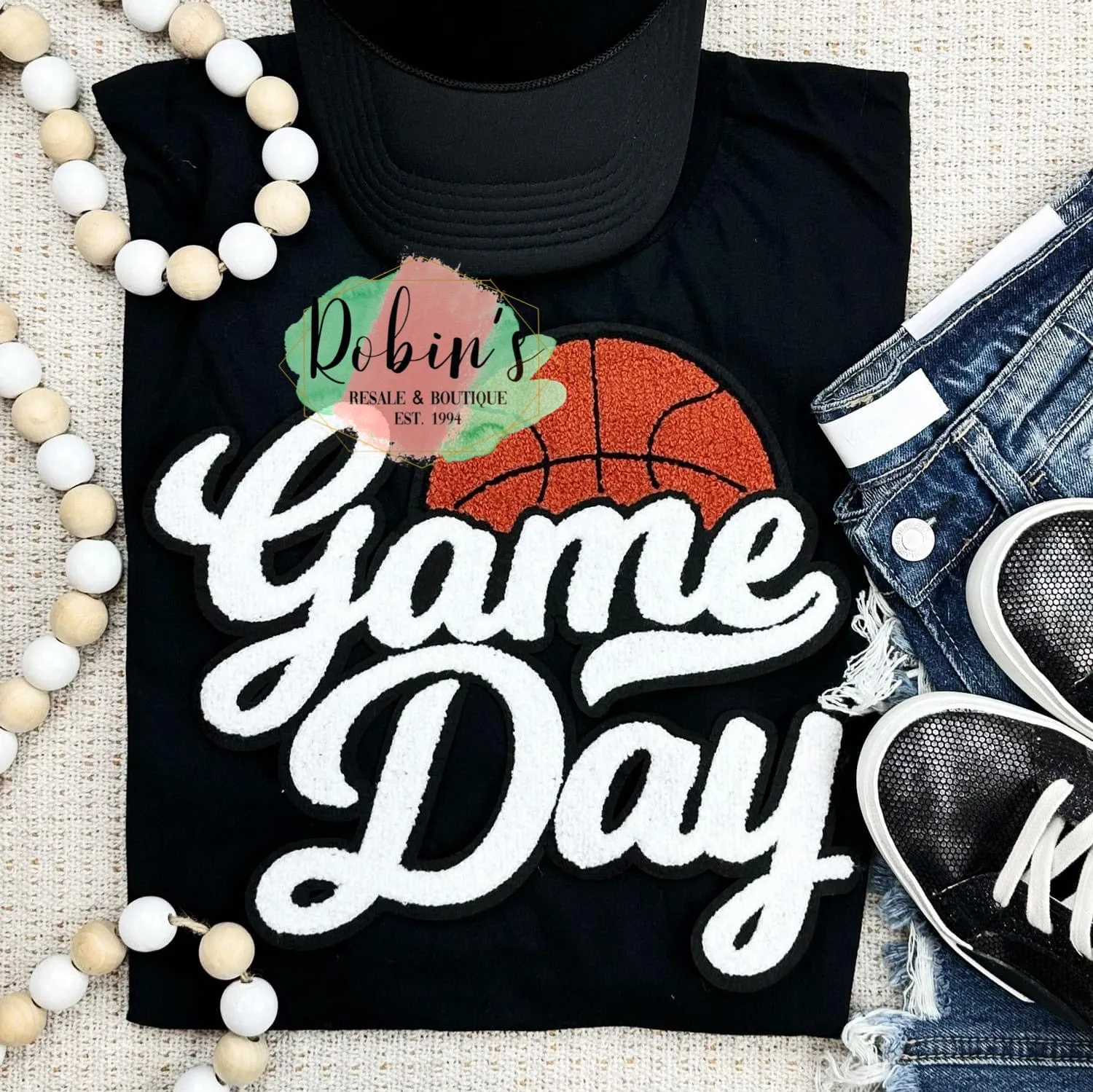 Preorder Basketball Game Day Chenille Patch Sweatshirt