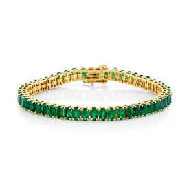 READY TO SHIP COLOMBIAN EMERALD OVAL TENNIS BRACELET, 14cts