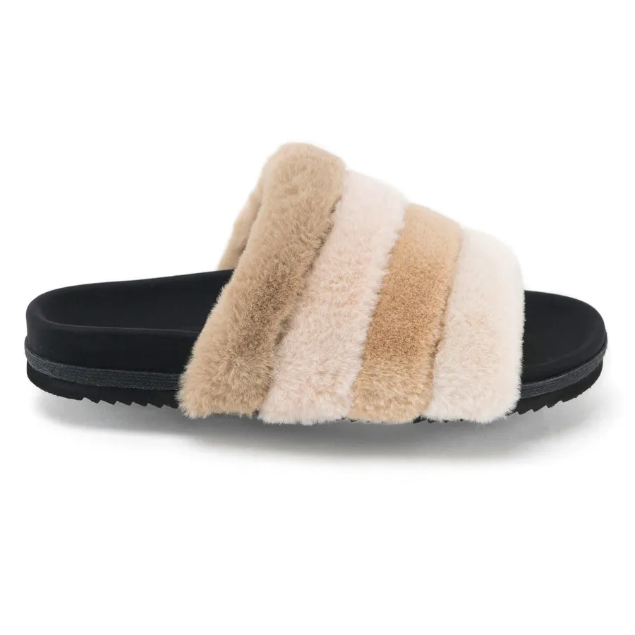 ROAM Women's Prism Faux Fur Slippers  - Cream