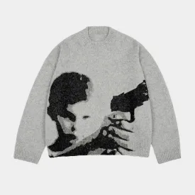 Silent Vigil | Street Art Knit Sweater