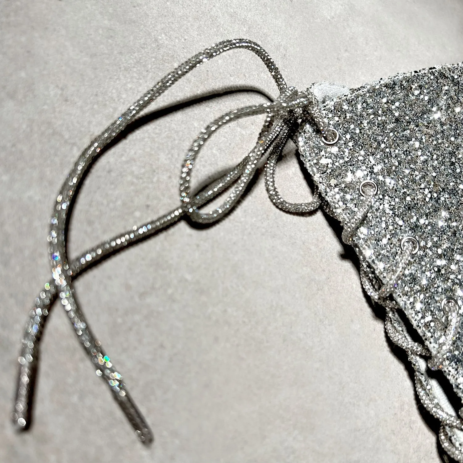 Silver Diamanté Shoe Lace