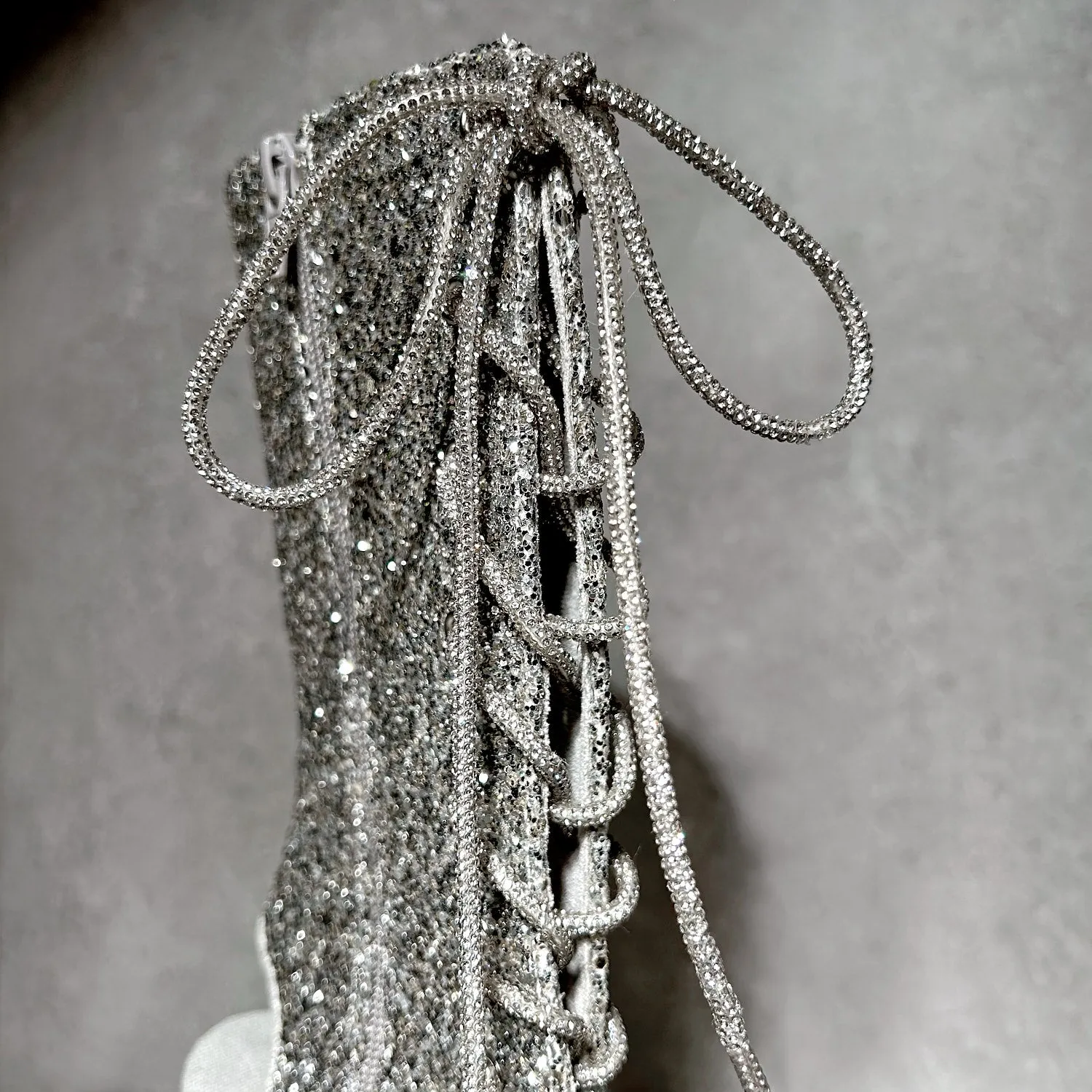 Silver Diamanté Shoe Lace