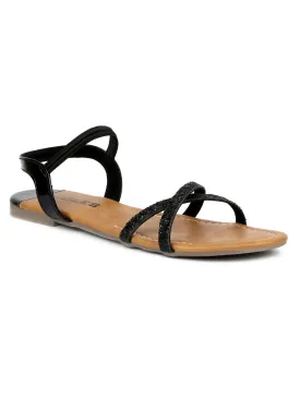 SOLES Classic Black Flat Sandals - Versatile Style for Any Occasion