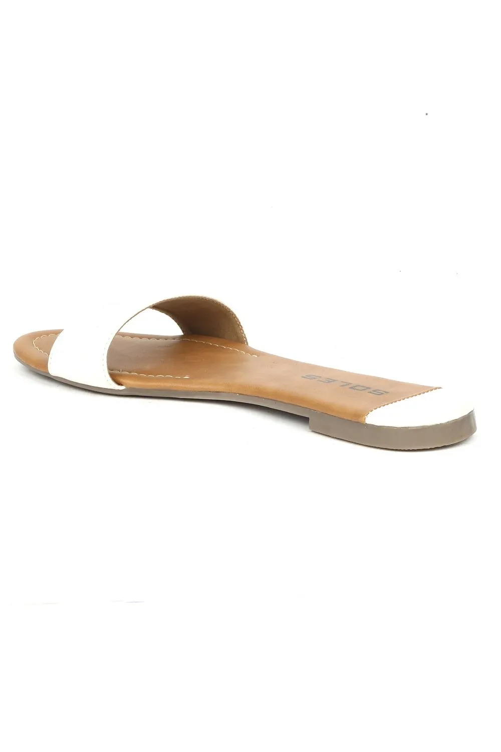 SOLES Crisp White Flat Sandals