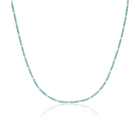 Turquoise and Diamonds Tennis Necklace