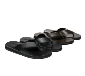 Unisex Leather Slides Thongs Sandals Flats Murphy