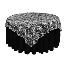 Wholesale 72" Damask  Flocking Table Overlay